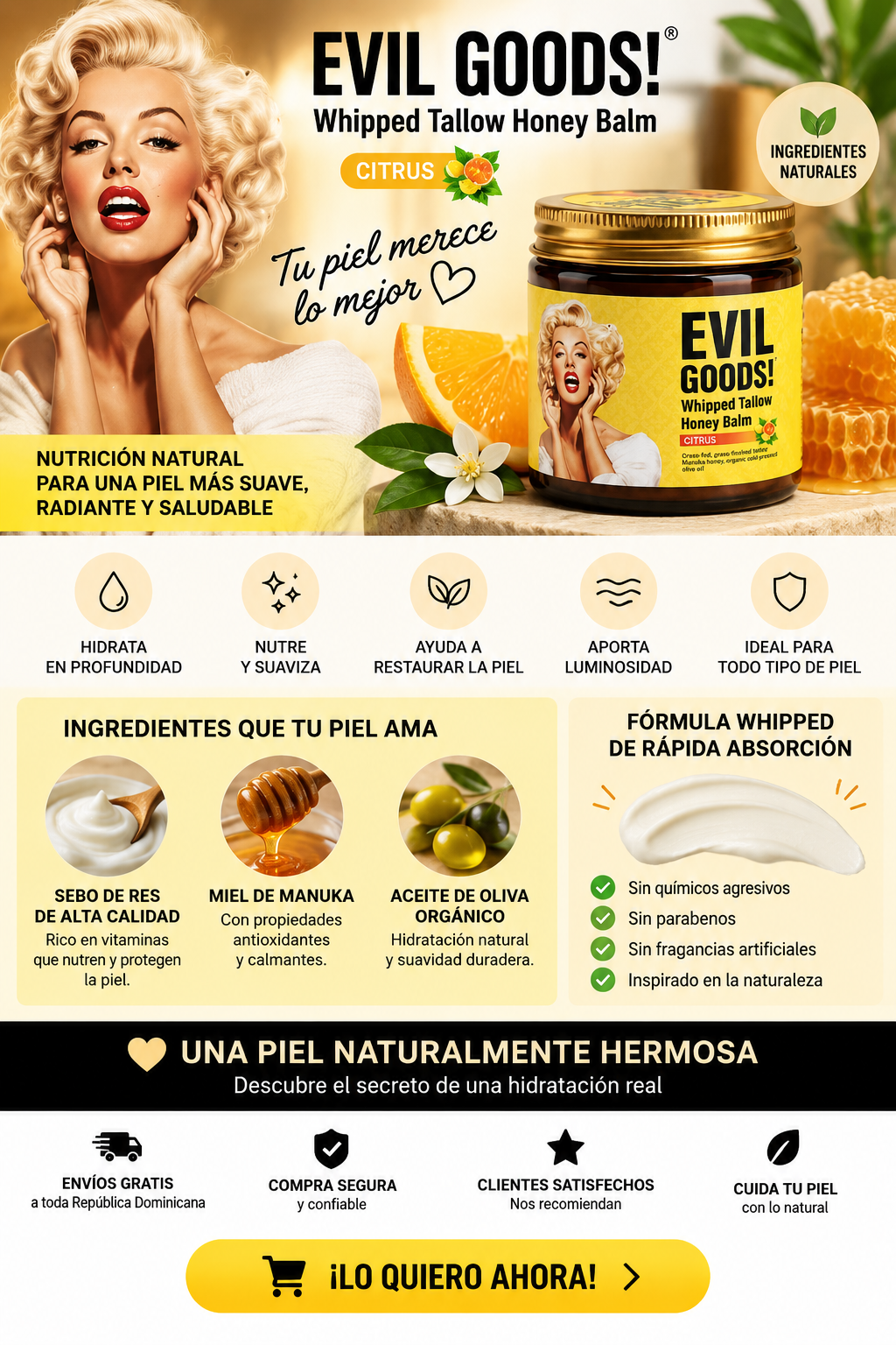 🍯✨ EVIL GOODS! WHIPPED TALLOW HONEY BALM ✨🍊
